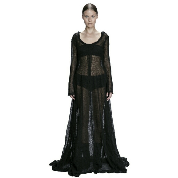 Merino Wool Machine Knit Hoodie Dress