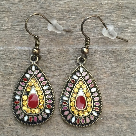 Lena Drop Earrings in Amber