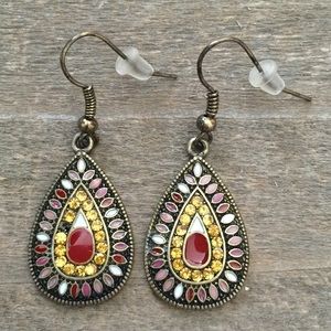 Lena Drop Earrings in Amber