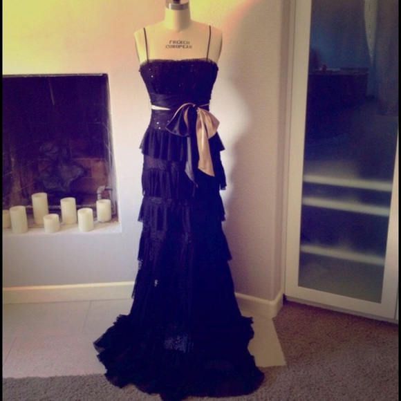 BCBGMaXAzria black dress night party wedding prom - Picture 1 of 3