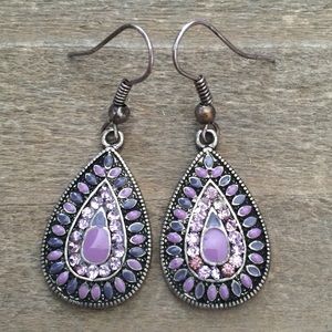 Lena Drop Earrings in Purple
