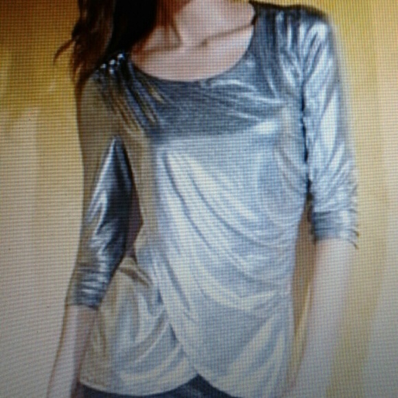 Avon Tops - 🎀Avon XL Metallic Shiny Silver Top Poly- Spandex
