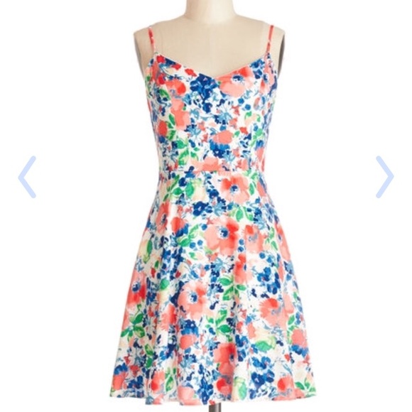 Modcloth Flair for the Refreshing Floral Dress - S