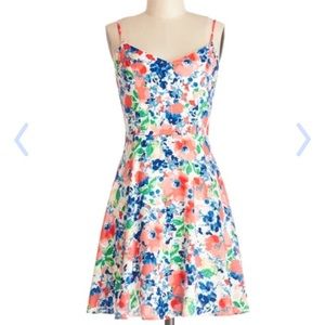 Modcloth Flair for the Refreshing Floral Dress - S