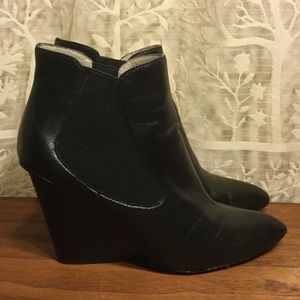 Black Steven wedge ankle boots