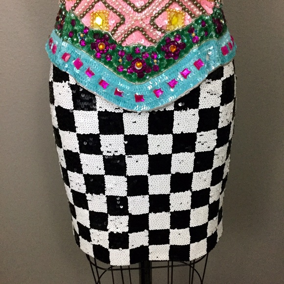 Whimsical Beaded Sequined Bustier & Skirt - Picture 3 of 4