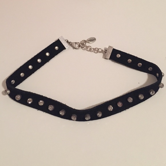 Zara Black Suede Diamond Chocker