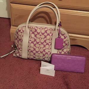Coach bag and wallet.