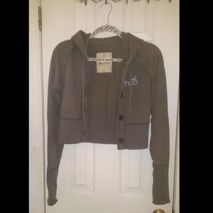 Gray button up Hollister jacket