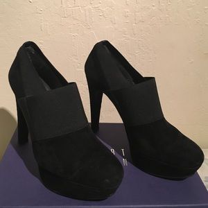 Stuart Weitzman Black Suede Ankle Booties