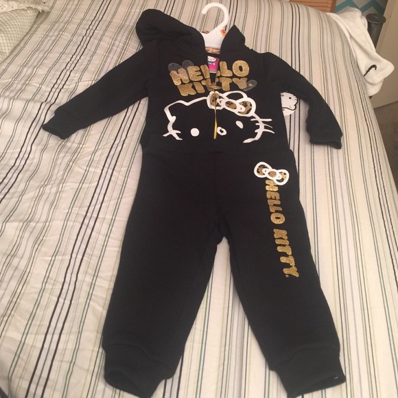 Hello kitty black sweatsuit 2 pc set hoodie