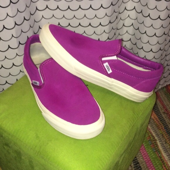 bright pink slip on vans