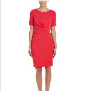 Classic! T Tahari red side gathered dress size 16
