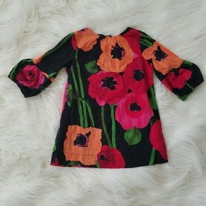 Baby Gap red, black, and orange poppy shift dress