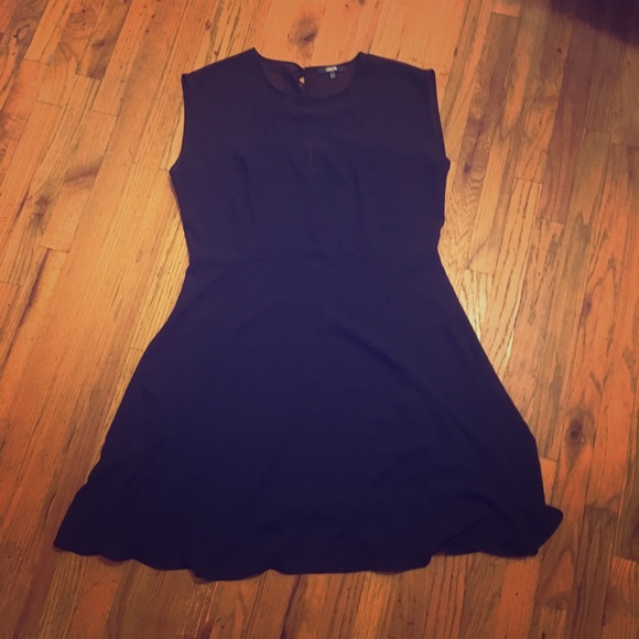 ASOS dark blue dress with sheer top