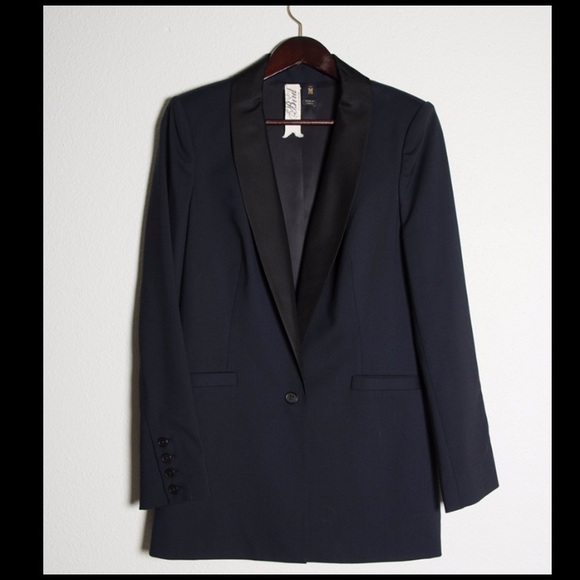 NWOT Juicy Couture dark navy & black satin jacket
