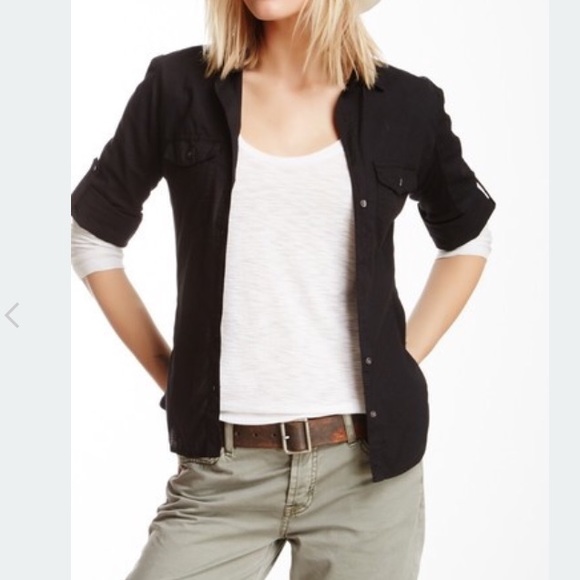 James Perse Button Down Contrast Shirt - Picture 1 of 2