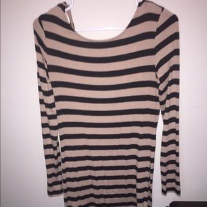 Forever 21 Black and Tan striped dress