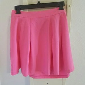 Hot pink semi pleated skirt