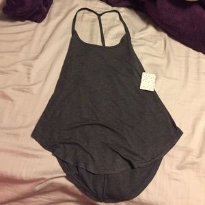 Free people grey "T" back tank top