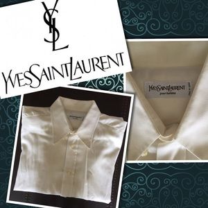 Yves Saint Laurent White Stripe Button Down