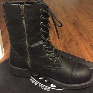 Black Combat Boots.