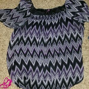 Purple cinch bottom blouse 2x