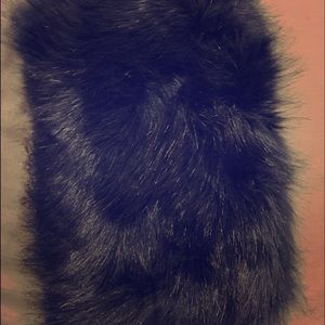 Navy Blue faux Fur Clutch 👛