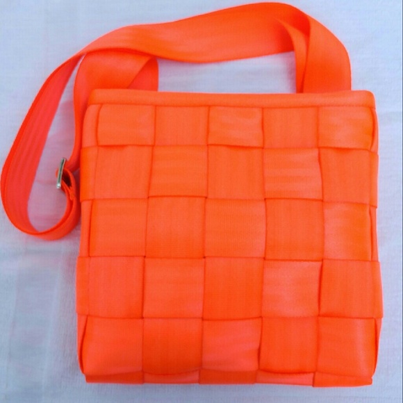 Harveys Seatbelt OOAK Neon Orange Mini Messenger