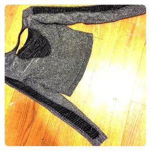 BeBe Long Sleeved Shimmer/ Glitter Shirt