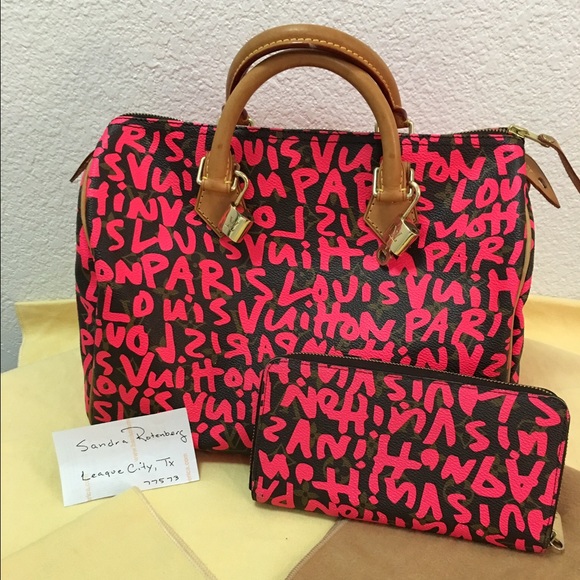 XXSOLDXX💯AuthLV Graffiti Speedy 30 and Wallet