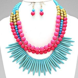 Tribal beaded necklace set