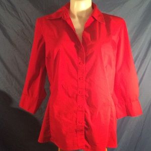 Worthington Red blouse/shirt. Button up. Size 3x
