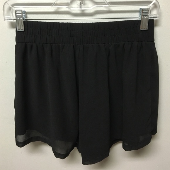 Black Flowing Shorts - Picture 2 of 2