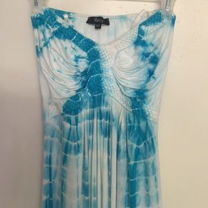Sky brand tie dye strapless maxi dress