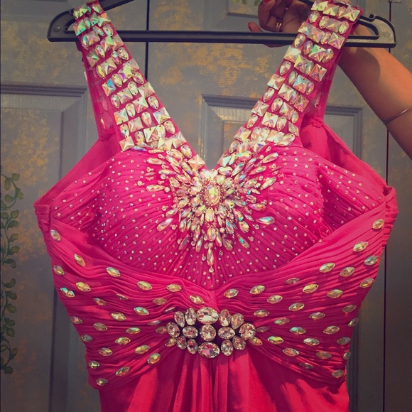 Group USA Prom dress in pink black ombre size 4 - Picture 2 of 4