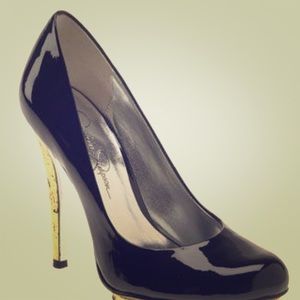 Black and gold tone heel by Jessica Simpson
