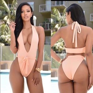 Sonya Bee's Boutique Wrap Pink Swimsuit Med