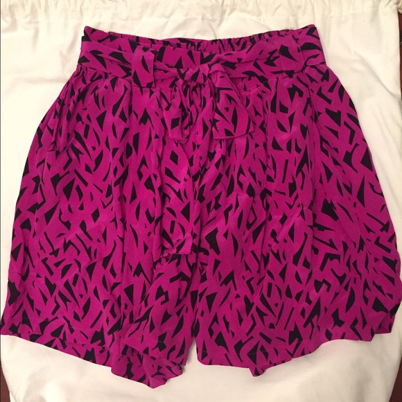 Yumi Kim Printed Silk Shorts - Size Medium