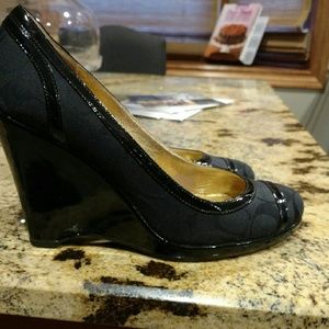 Coach Kerriann black wedges