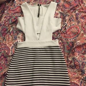 Black and white cutout dress