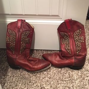 Frye red cowgirl boots