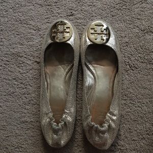 Tory Burch Reva metallic flats