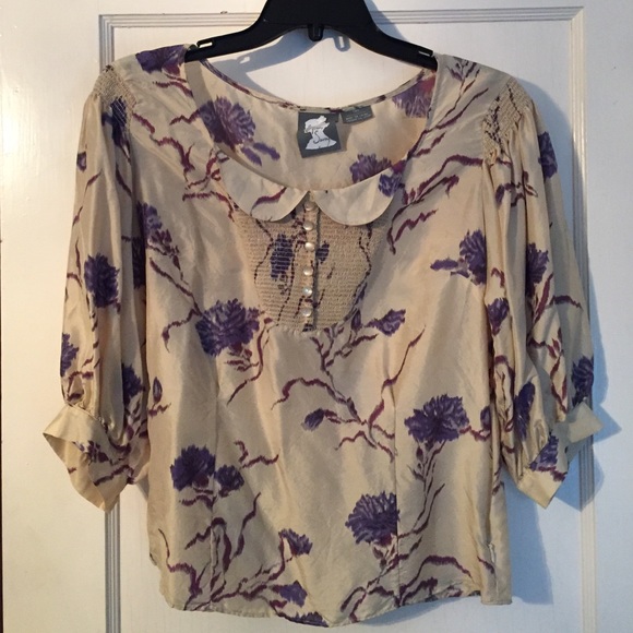 Floral Silk Blouse from Anthropologie