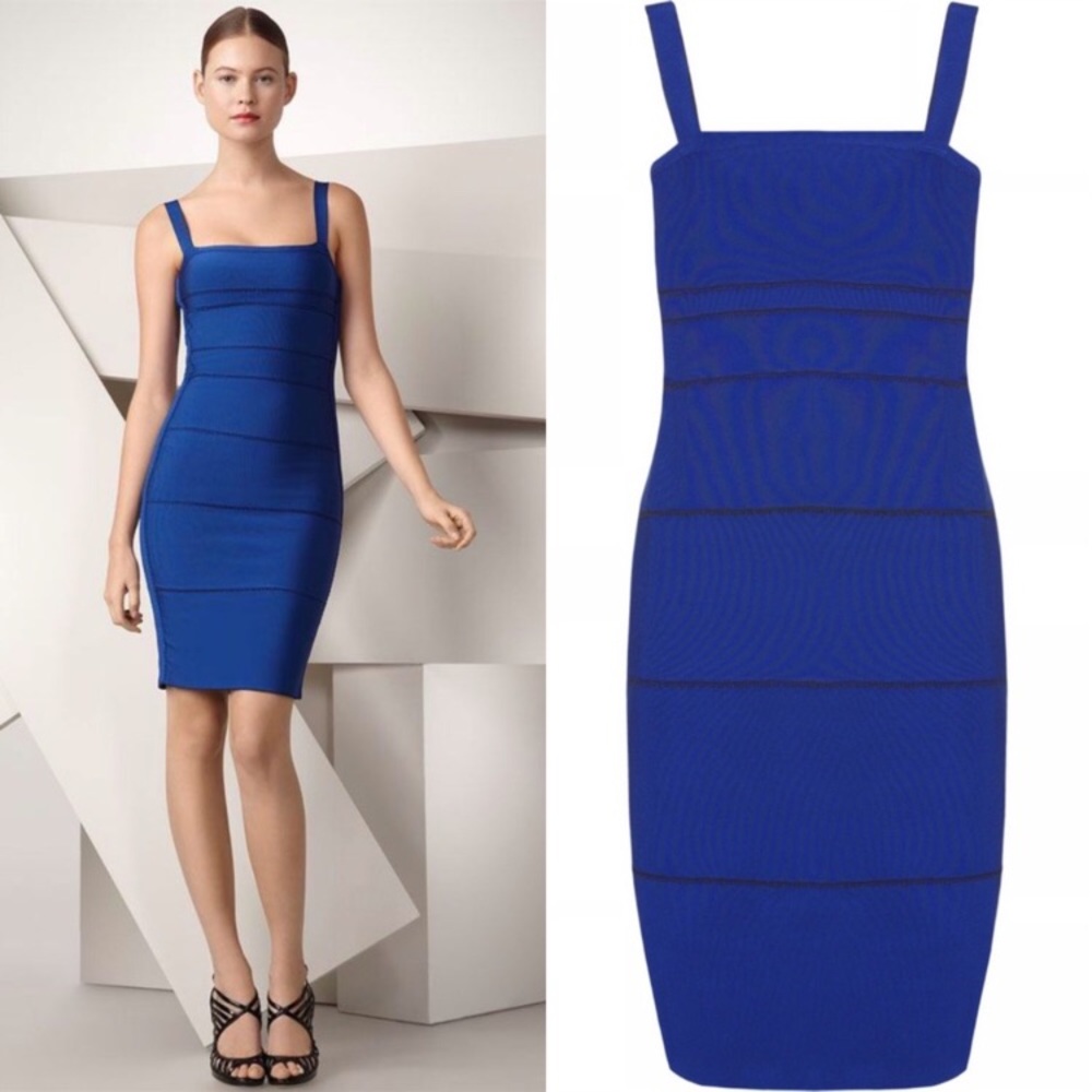 HERVE LEGER REVERSIBLE BLUE OR BLACK STITCH DETAIL - Picture 1 of 8