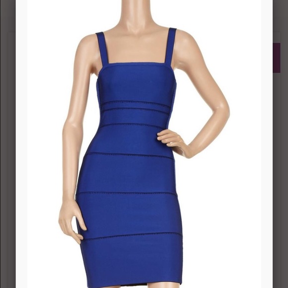 HERVE LEGER REVERSIBLE BLUE OR BLACK STITCH DETAIL - Picture 3 of 8