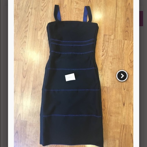 HERVE LEGER REVERSIBLE BLUE OR BLACK STITCH DETAIL - Picture 4 of 8