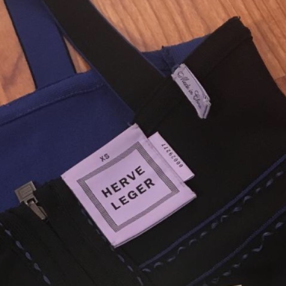 HERVE LEGER REVERSIBLE BLUE OR BLACK STITCH DETAIL - Picture 5 of 8