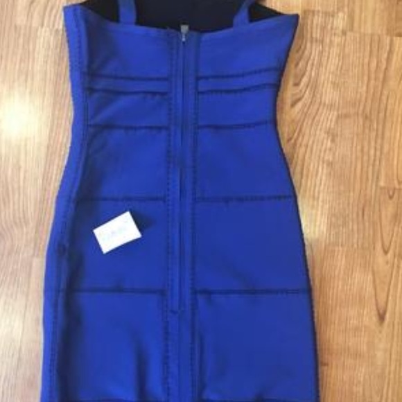 HERVE LEGER REVERSIBLE BLUE OR BLACK STITCH DETAIL - Picture 8 of 8