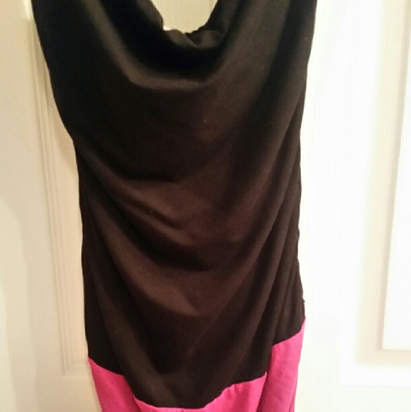 Strapless dress color block